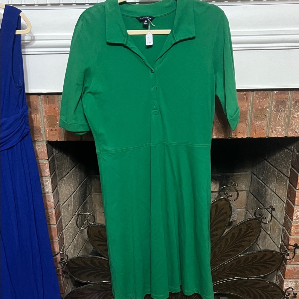 Lands' End Bright Green Polo Dress